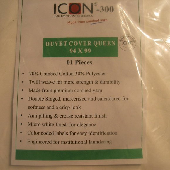 Icon | High Performance Sheeting Duvet Cover Queen 94X99 NEW - Picture 6 of 6